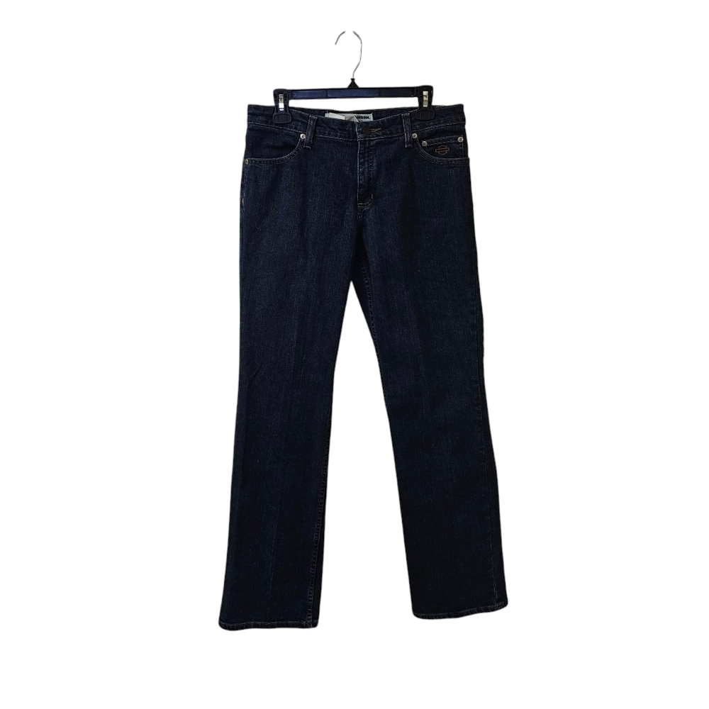 Harley Davidson Dark Wash Bootcut Jeans Women's Size 8 Regular Mid Rise